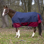 Preview: EQUI-THÉME "TYREX 1200 D" Decke, 150g, Marine/Bordeaux