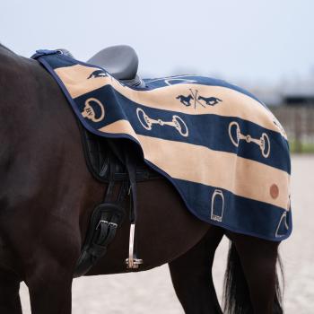 Preview: HV POLO Exercise blanket, Fleece,  HVPGwenny, Navy-Camel