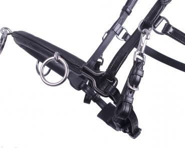 QHP Kappzaum Leder, schwarz