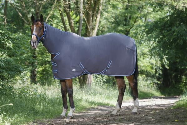 EQUI-THEME Combo Polarfleecedecke, 400 g, Grau/Blau