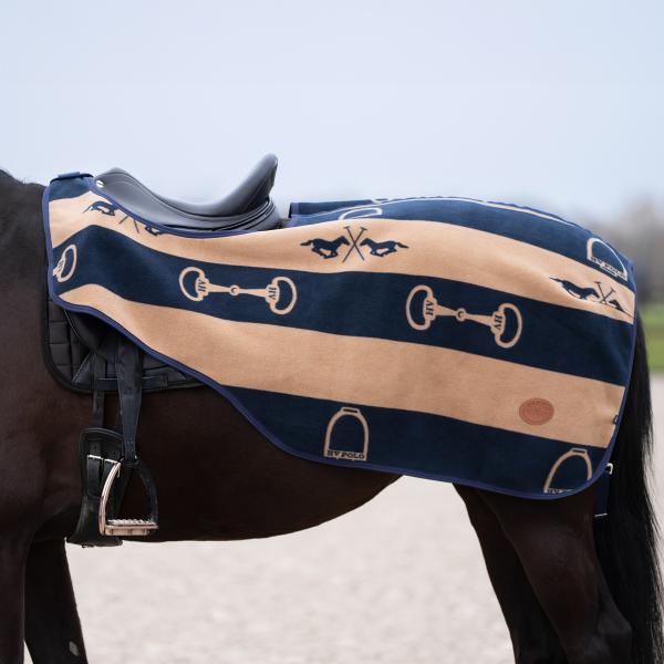 HV POLO Exercise blanket, Fleece,  HVPGwenny, Navy-Camel