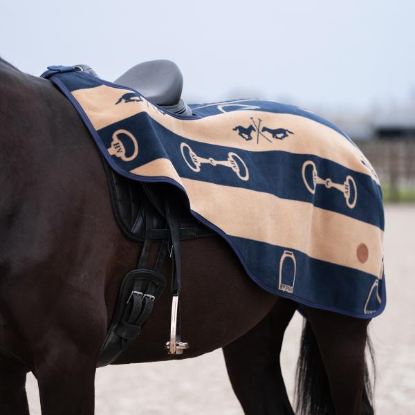 HV POLO Exercise blanket, Fleece,  HVPGwenny, Navy-Camel