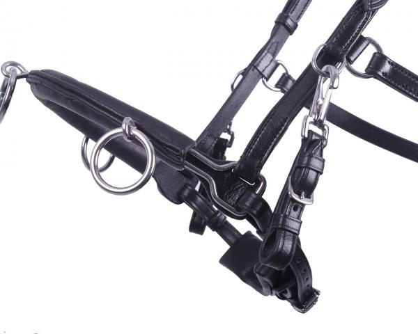 QHP Kappzaum Leder, schwarz
